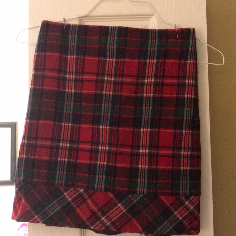 Plaid skirt with plaid diagonal strip